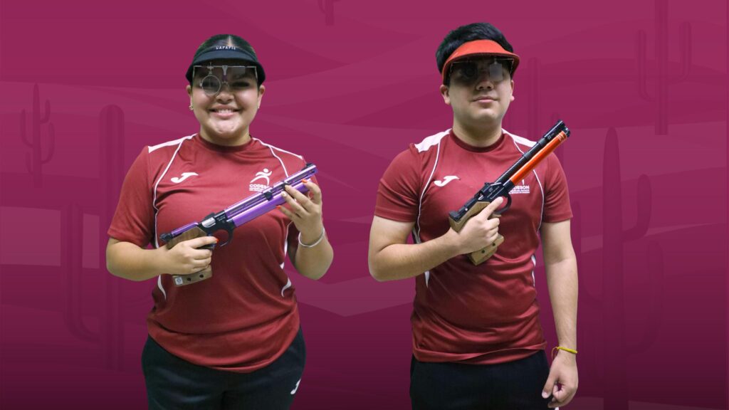 Andrea Ibarra David Valdez Mouet tiro deportivo