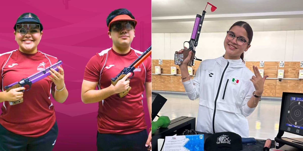 Andrea Ibarra Sofía Ibarra David Valdez tiro deportivo